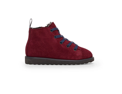 3008 BOOT SUEDE KIDS LACE UP RED CABERNET NAVY